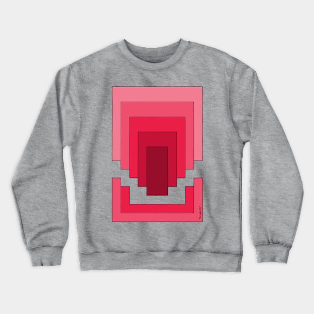 Rectangle Abstract in Red Crewneck Sweatshirt by AzureLionProductions